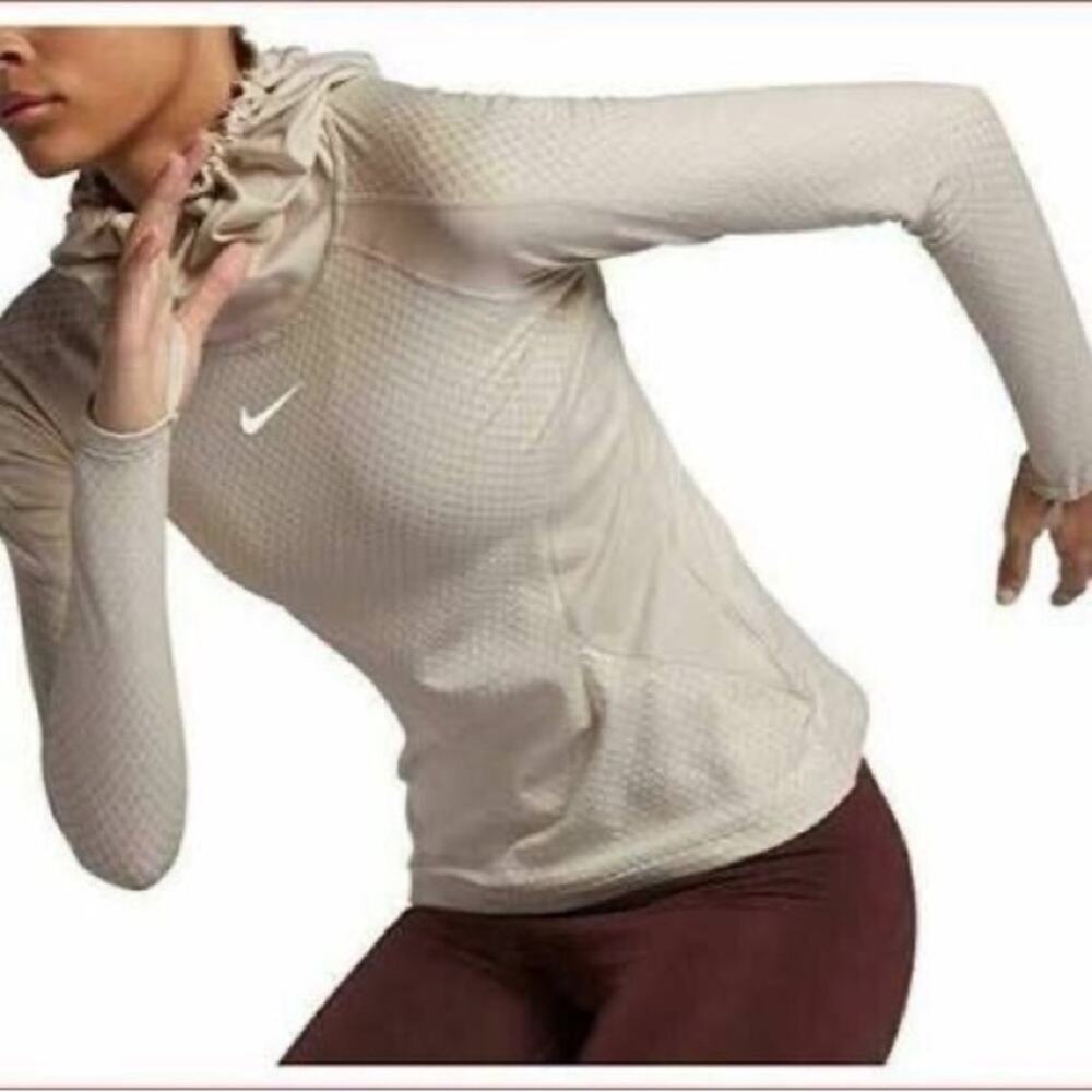 Nike Pro Hyperwarm Athletic Hoodie Women's Size XS Beige / Cream